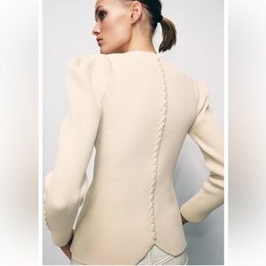 ZARA CARDIGAN WITH PUFF SLEEVES